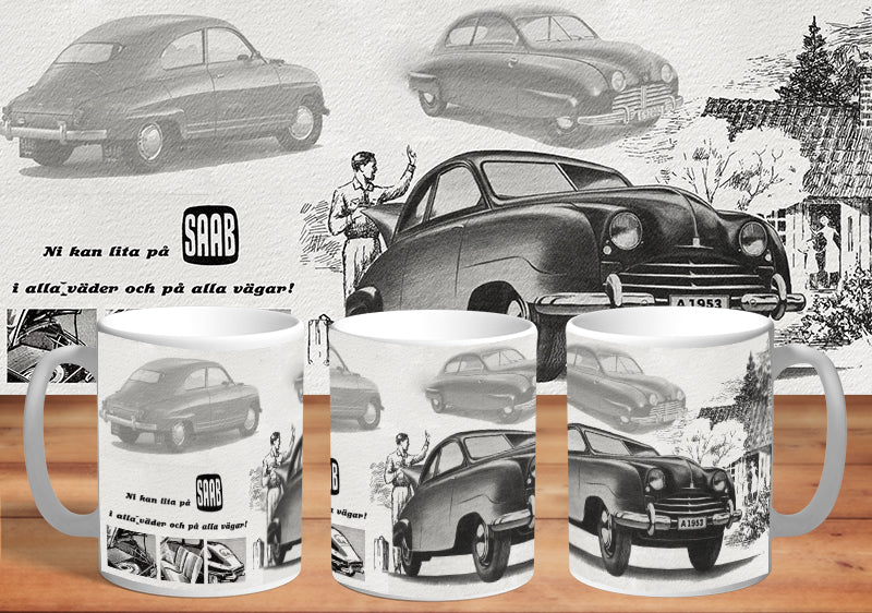 Mugg Saab 92 Svart 330ml